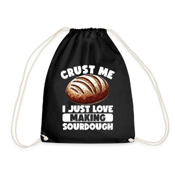 Sourdough Bread Bread Baking Sourdough Starter - Drawstring Bag - black - Front