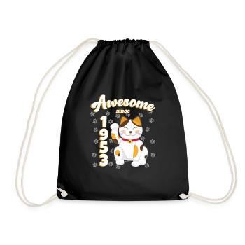 1953 Anniversaire Génial depuis Cat Maneki neko - Sac de sport léger - noir - Devant