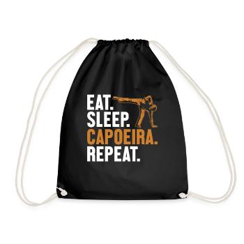 Manger Dormir Capoeira Répéter Ginga Capoeirista Danse - Sac de sport léger - noir - Devant