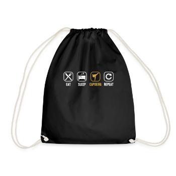 Manger Dormir Capoeira Répéter Capoeirista Ginga Danse - Sac de sport léger - noir - Devant