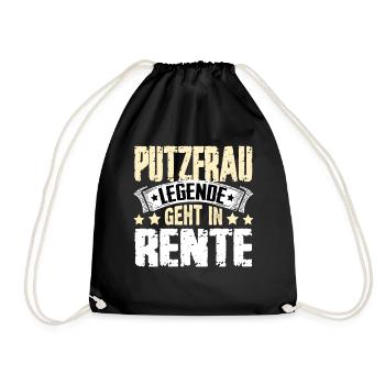 Putzfrau Legende Geht In Rente - Turnbeutel - Schwarz - Vorne
