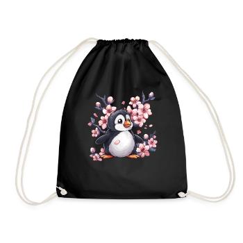 Pingouin Japonais Cerise Kawaii Pingouin Mignon - Sac de sport léger - noir - Devant