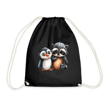 Pingouin Tanuki Pingouin Kawaii japonais mignon - Sac de sport léger - noir - Devant
