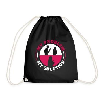 Hot Tea Lover My Problem My Solution Pictogram Mom - Drawstring Bag - black - Front