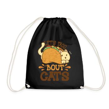 Let's Taco Bout Cats Catlover - Drawstring Bag - black - Front