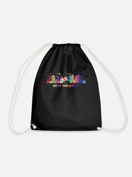 Skyline Von New Orleans New Orleaner - Drawstring Bag - black