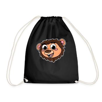 Lion Head Animal - Drawstring Bag - black - Front