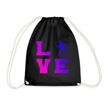 Squash Badminton Players Badminton Men Women - Drawstring Bag - black - Front