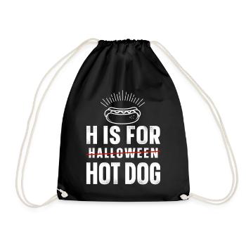Hot Dog Adult Halloween H Is For - Drawstring Bag - black - Front