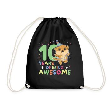 Suricate pour ses 10 ans Enfants dix ans - Sac de sport léger - noir - Devant