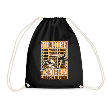 Touch Me And Your First Capoeira Lesson Is Free - Drawstring Bag - black - Front
