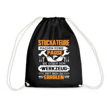Plasterers don't take a break - Drawstring Bag - black - Front