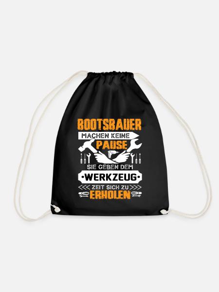 Boat builders don't take a break - Drawstring Bag - black