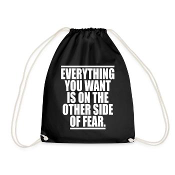 Everything You Want Motivation vs. Comfort Zone - Drawstring Bag - black - Front