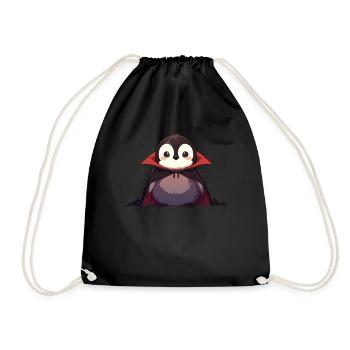 Penguin Vampire Halloween Penguin Cute - Drawstring Bag - black - Front