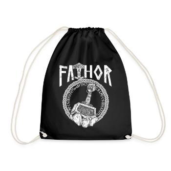 Viking nordique Papa Vathor Marteau Mjölnir - Sac de sport léger - noir - Devant