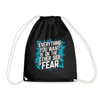 Everything You Want Motivation vs. Comfort Zone - Drawstring Bag - black - Front