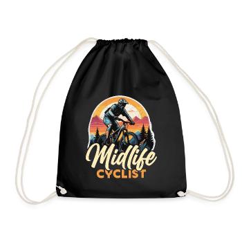 Midlife Cyclist Bike Racer Mountain Biking Cyclist - Turnbeutel - Schwarz - Vorne