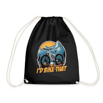 Cyclist I'd Bike That Mountain Bike Loves Cycling - Drawstring Bag - black - Front