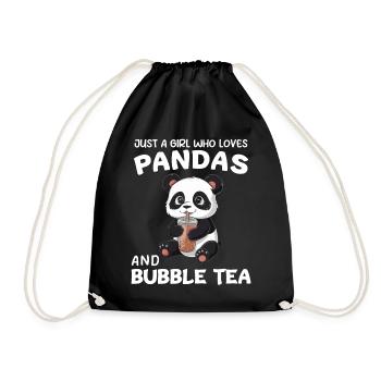 Panda Panda Bear Funny - Drawstring Bag - black - Front