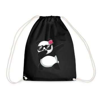 Panda Panda Bear Funny - Drawstring Bag - black - Front