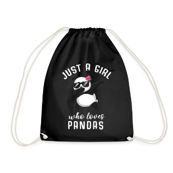 Panda Panda Bear Funny - Drawstring Bag - black - Front