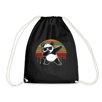 Panda Panda Bear Funny - Drawstring Bag - black - Front