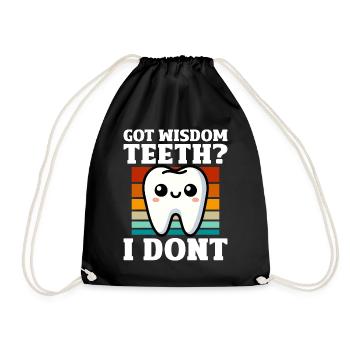 Wisdom Teeth Gift for Wisdom teeth removal - Drawstring Bag - black - Front