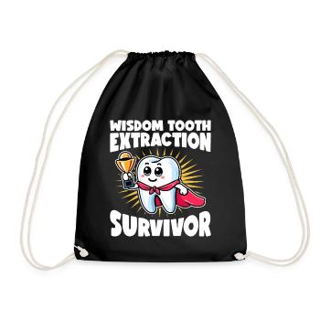 Wisdom Teeth Gift for Wisdom teeth removal - Drawstring Bag - black - Front