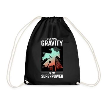Funny parkour saying - Drawstring Bag - black - Front