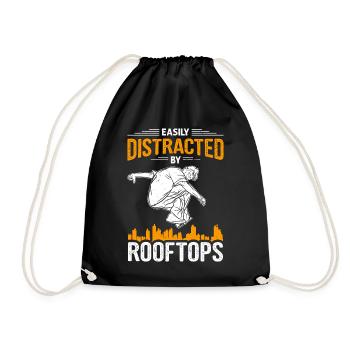 Funny parkour saying - Drawstring Bag - black - Front