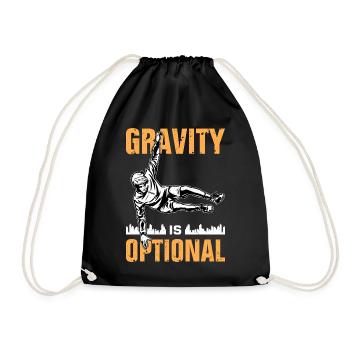 Funny parkour saying - Drawstring Bag - black - Front