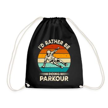 Funny parkour saying - Drawstring Bag - black - Front