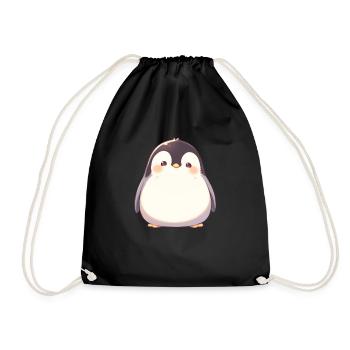 Pinguin Kawaii Pinguin Niedlich - Turnbeutel - Schwarz - Vorne