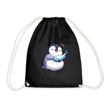 Pinguin Kawaii Pinguin Niedlich - Turnbeutel - Schwarz - Vorne