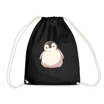 Pinguin Kawaii Pinguin Niedlich - Turnbeutel - Schwarz - Vorne