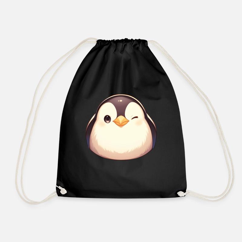Pinguin Kawaii Pinguin Niedlich - Turnbeutel - Schwarz