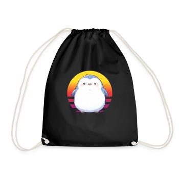 Penguin Kawaii Penguin Cute - Drawstring Bag - black - Front