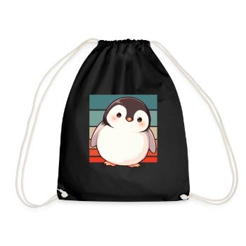 Penguin Kawaii Penguin Cute - Drawstring Bag - black - Front