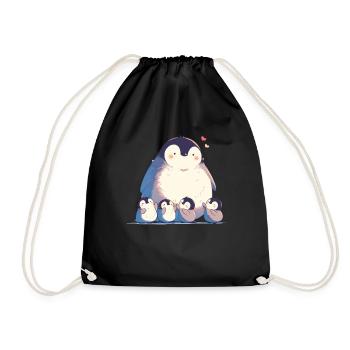 Pingouin Famille Kawaii Pingouin Mignon - Sac de sport léger - noir - Devant