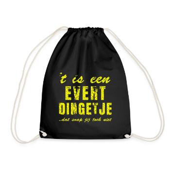 Personalised gifts for Evert - Drawstring Bag - black - Front
