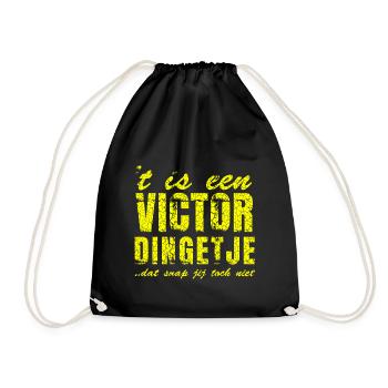 Personalised gifts for Victor - Drawstring Bag - black - Front