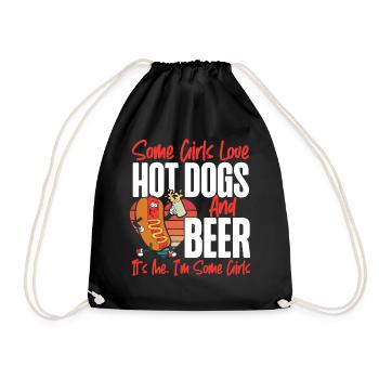 Hot Dog Adult Girl Beer Some Girls - Turnbeutel - Schwarz - Vorne