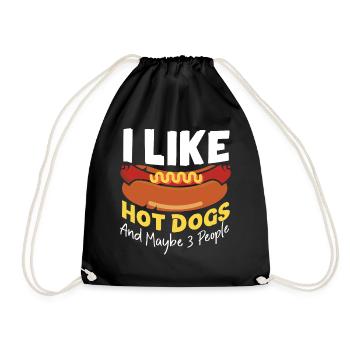 Hot Dog Adult I Like Hot Dogs And - Turnbeutel - Schwarz - Vorne
