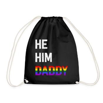 He Him Daddy - Turnbeutel - Schwarz - Vorne