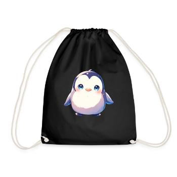 Penguin Kawaii Penguin Cute - Drawstring Bag - black - Front