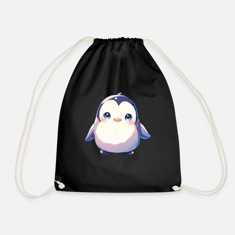 Pinguin Kawaii Pinguin Niedlich - Turnbeutel - Schwarz