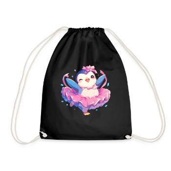 Pinguin Ballett Tänzer Kawaii Pinguin Niedlich - Turnbeutel - Schwarz - Vorne