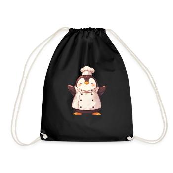 Penguin Kawaii Penguin Cute - Drawstring Bag - black - Front