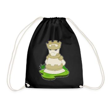 Pièce d’échecs Tour Échecs - Sac de sport léger - noir - Devant